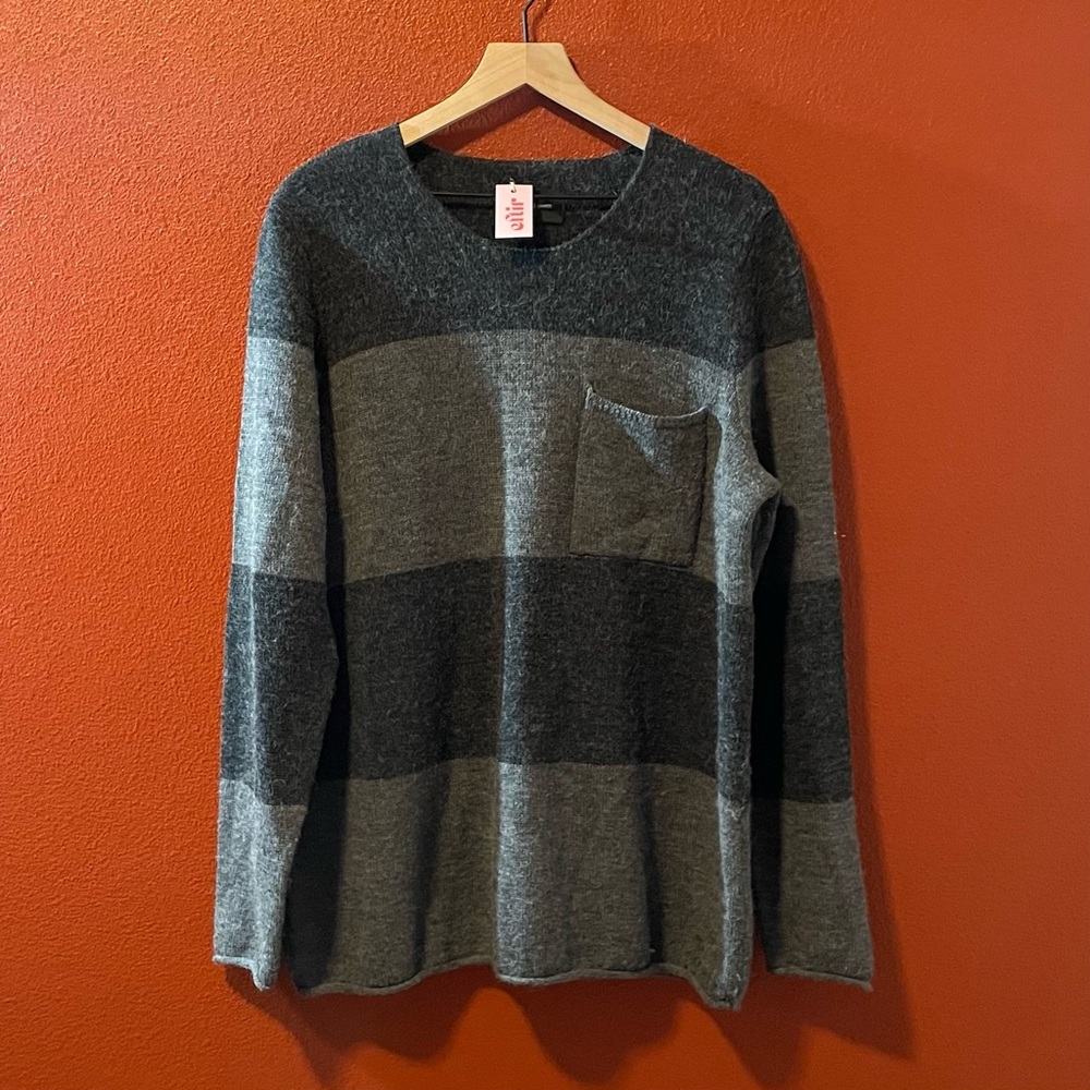 Samsoe Samsoe Women’s Skeleton O-Neck Alpaca Wool Blend Slouchy Striped Sweater